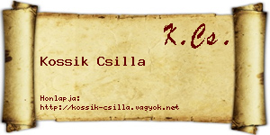 Kossik Csilla névjegykártya